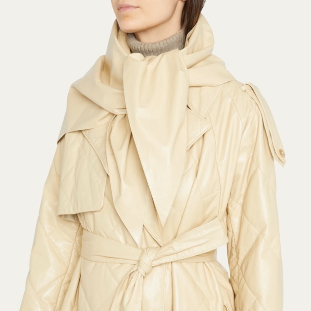 NWT The Row Beige Allete Scarf 100% Paper Calfskin Size OS (024)‎